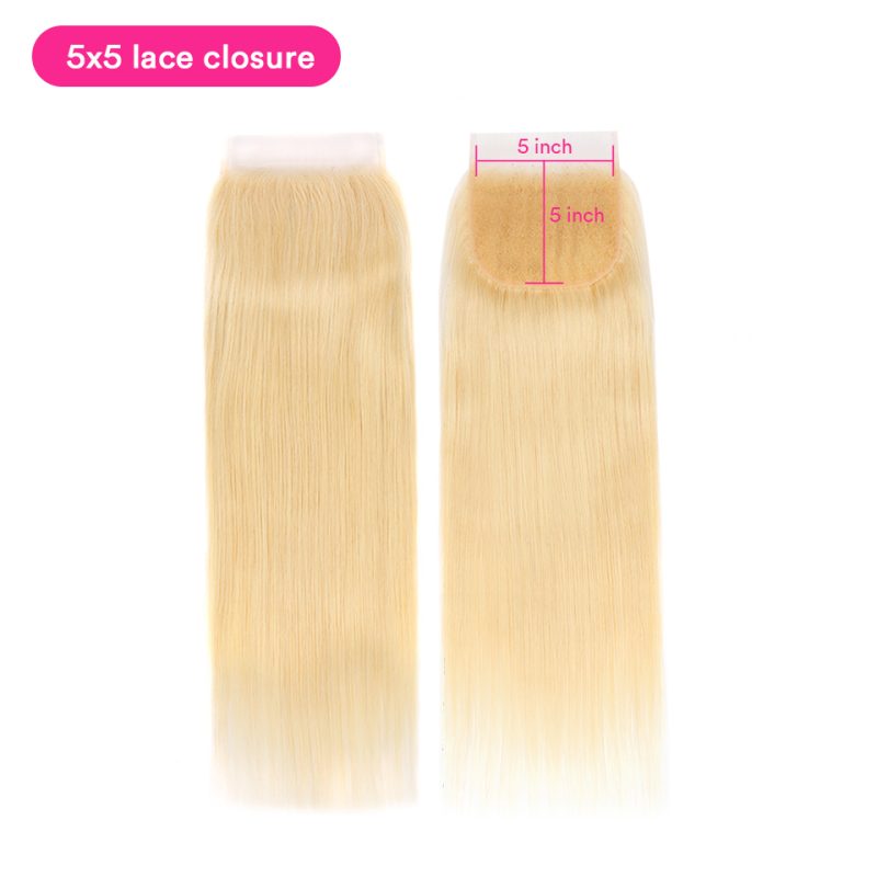 #613 Transparent Lace Closure Virgin Hair Natural Straight Lace Frontal Closure - 图片 5